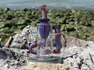 glass bong and the beach